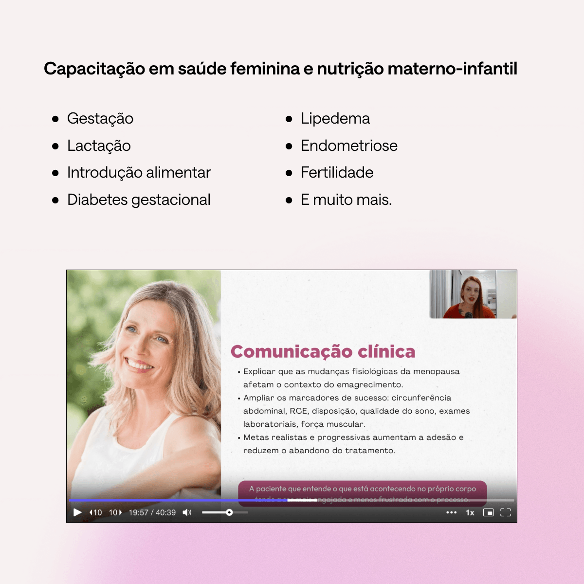 Capacitação em saúde feminina e nutrição materno-infantil